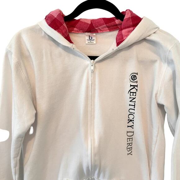 BOXERCRAFT Women's Kentucky Derby Full Zip Hoodie White‎ Cream Sweatshirt Sz L - Picture 2 of 7